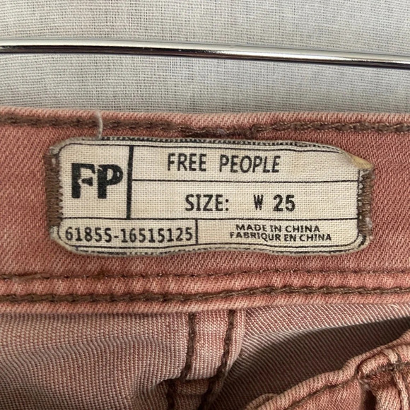 Free people FP faded pink rose low rise skinny jeans zipper fly Sz 25 - Picture 5 of 9